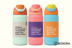 Boxora™ Insulated Stainless Steel Water Bottle with Built-In Straw (32oz / 945mL)