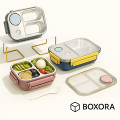 Boxora™ Premium Stainless Steel Bento Lunch Box (Large) – Leakproof & Portable