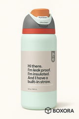 Boxora™ Insulated Stainless Steel Water Bottle with Built-In Straw (32oz / 945mL)